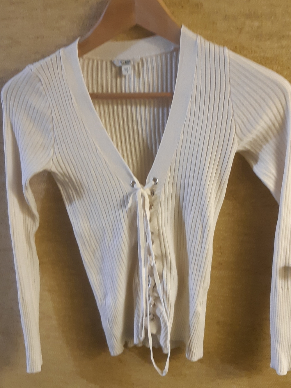 Guess Women's Size Small Laced White Long Sleeve Top Only Worn A Couple Times